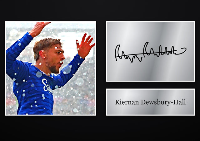 Kiernan Dewsbury-Hall Everton pre-printed autograph print