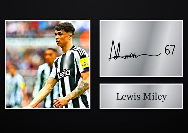 Lewis Miley Newcastle United pre-printed autograph print