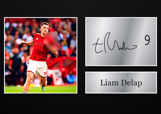 Liam Delap Nottingham Forest pre-printed autograph print