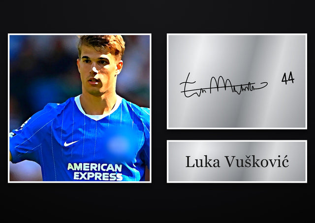 Luka Vušković Brighton & Hove Albion pre-printed autograph print