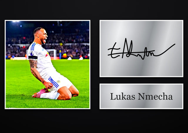 Lukas Nmecha Leeds United pre-printed autograph print