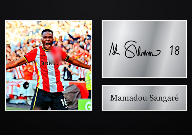 Mamadou Sangaré Brentford pre-printed autograph print