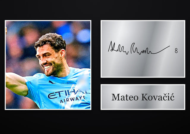 Mateo Kovačić Manchester City pre-printed autograph print