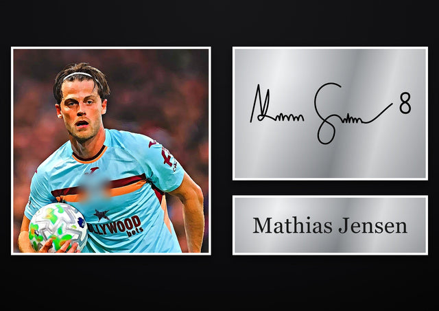 Mathias Jensen Brentford pre-printed autograph print