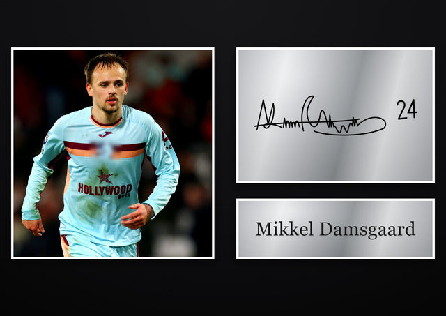 Mikkel Damsgaard Brentford pre-printed autograph print