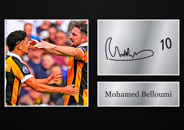 Mohamed Belloumi Hull City pre-printed autograph print