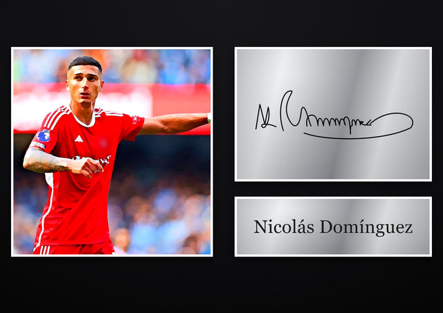 Nicolás Domínguez Nottingham Forest pre-printed autograph print