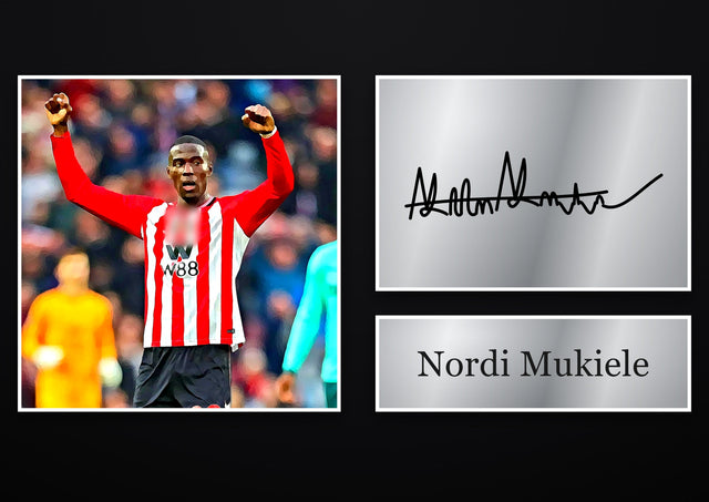 Nordi Mukiele Sunderland pre-printed autograph print