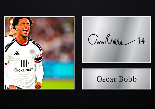 Oscar Bobb Fulham pre-printed autograph print