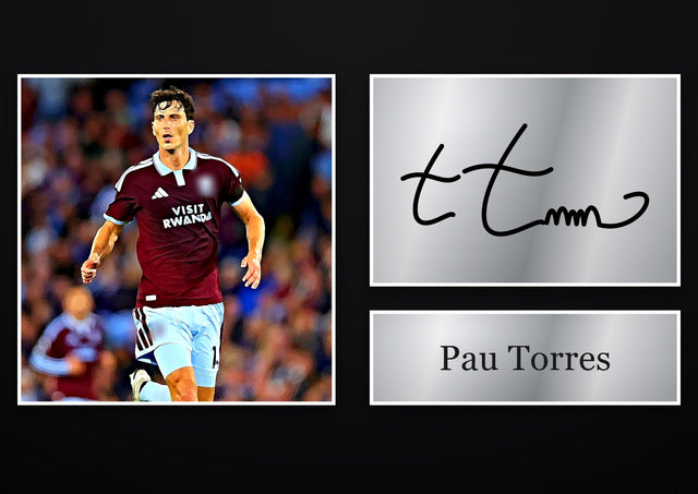 Pau Torres Aston Villa pre-printed autograph print
