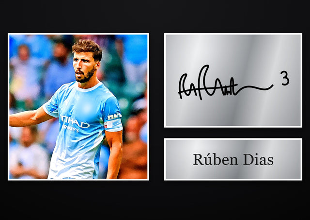 Rúben Dias Manchester City pre-printed autograph print
