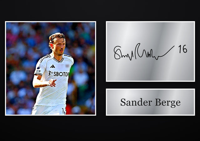 Sander Berge Fulham pre-printed autograph print