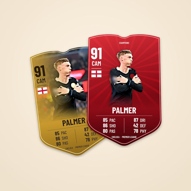 Custom player cards with rating and stats