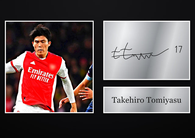 Takehiro Tomiyasu Crystal Palace pre-printed autograph print