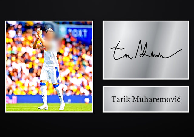 Tarik Muharemović Leeds United pre-printed autograph print