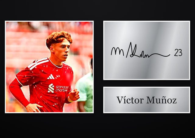 Víctor Muñoz Liverpool pre-printed autograph print