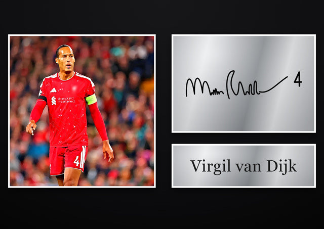 Virgil van Dijk Liverpool pre-printed autograph print